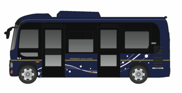 「プレミスト湘南辻堂」で運行されるシャトルバスのデザイン